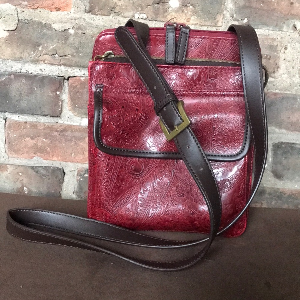 Relic Cross body embossed red purse/bag